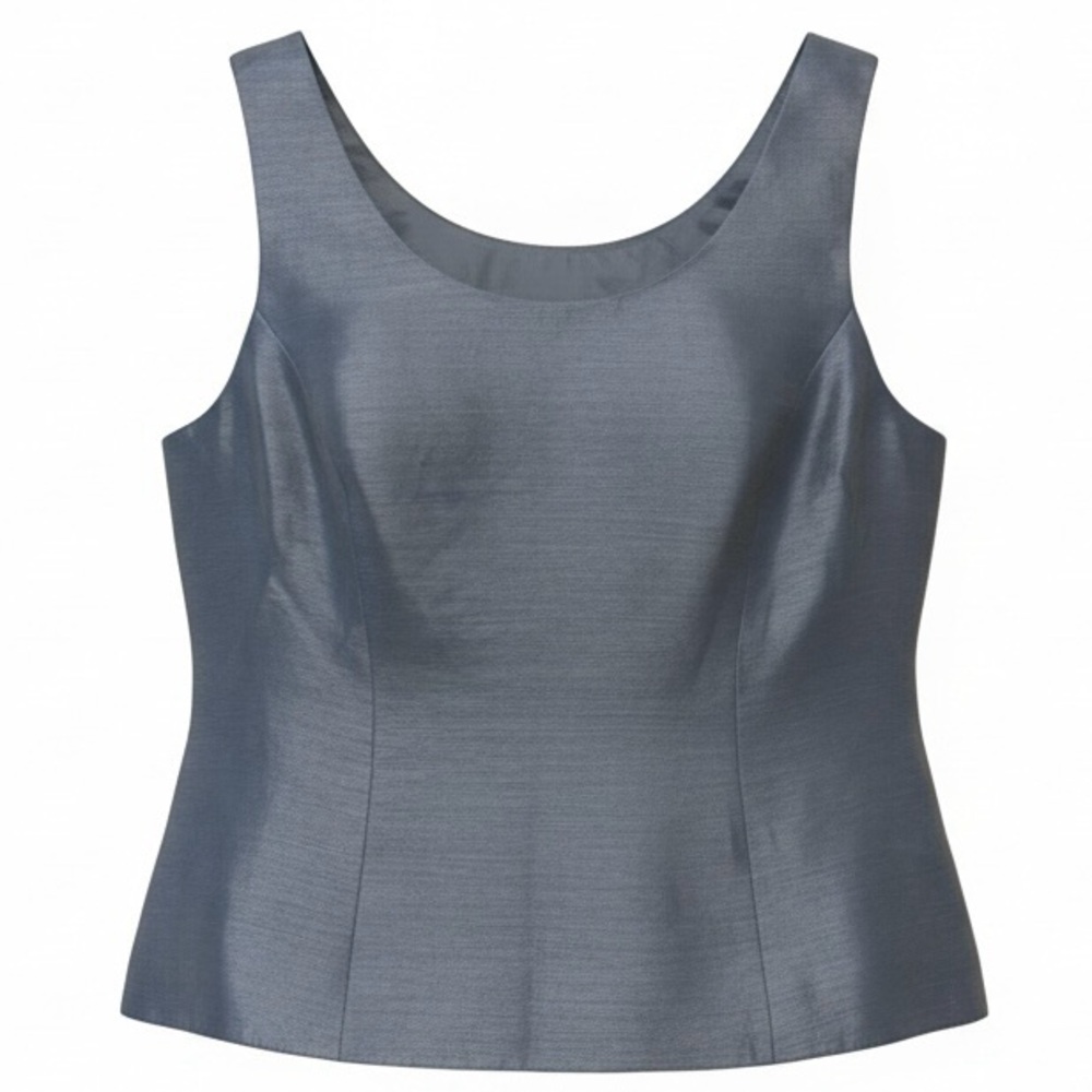 Kasper Petite 6P Shimmering Blue Sleeveless Top